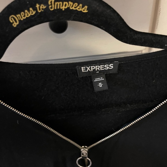 Express Black Women's Blouse with Zipper Detail - Picture 2 of 5